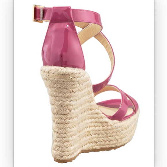 Jimmy Choo Porto Patent Espadrille Wedge, Pink - Picture 4 of 14